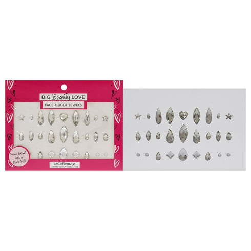 MCoBeauty Big Beauty Love Face And Body Jewels - Light-Reflecting - Easy Apply, Self-Adhesive Gems - Stays On For Long - Safe To Use And Wear - Cr...