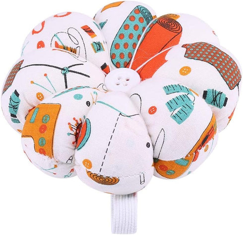 Wrist Pin Cushion, Pumpkin Shaped Pincushions Band Wearable Needle Finger Wristband Cushions Pins Holder Elastic Strap Quilting Pop Snap Ring Sewi...