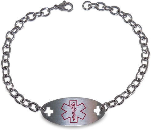 Blood Thinner Identification Bracelet Medical Alert ID with 9 Inch Chain...