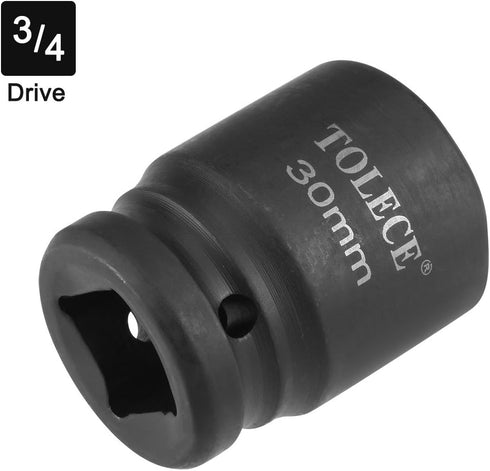 uxcell 3/4-Inch Drive by 30mm 6-Point Shallow Impact Socket, for Ratchets, Torque Electric Wrenches, Cr-Mo, Metric...