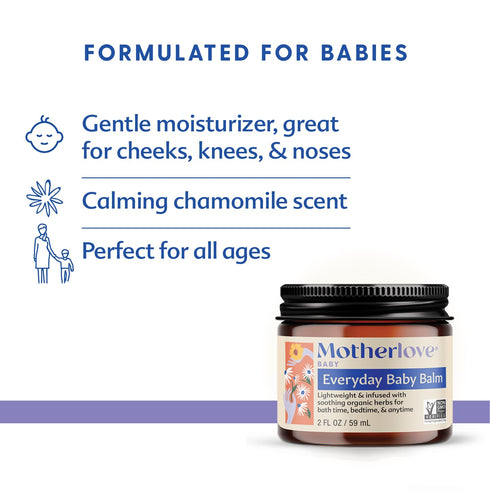 Motherlove Everyday Baby Balm (2oz) Plant-Based, All-Natural Baby Essential for Newborns, Infants, & Toddlers—Moisturizing Herbal Salve w/Calming ...