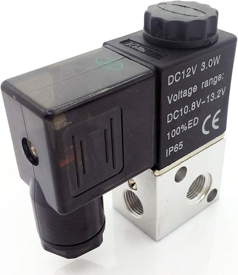 YXQ Pneumatic Solenoid Air Valve DC 12V 3W 3 Way 2 Position 3V1-06 PT1/8" Normally Closed...