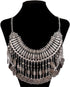 LUREME Boho Coin Statement Necklace for Women, Collar Choker Long Tassel Ethnic Gypsy Chunky Necklace (nl006294)...