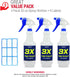 3X High Output Heavy Duty Spray Bottles for Cleaning Solutions, 3 Pack, 32 oz Professional Industrial Spray Bottles for Commercial, Household Clea...