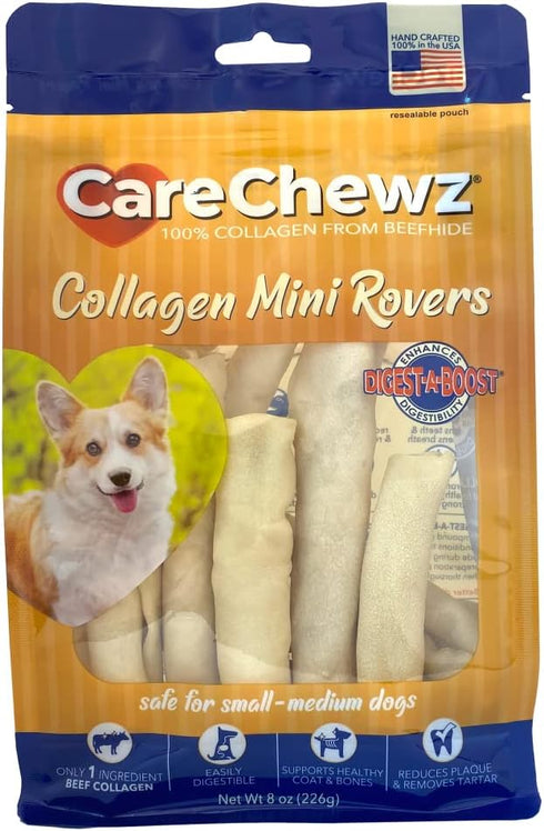 Pet Factory CareChewz Collagen Mini Rovers Dog Chew Treats - Natural Flavor, 8 oz...