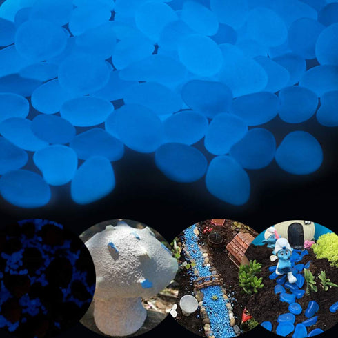 Glow in The Dark Pebbles for Outdoor Decor, Garden Lawn Yard, Aquarium, Walkway, Fish Tank, Pathway, Powered by Light or Solar-Recharge Repeatedly...