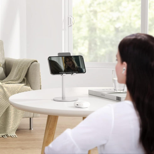 Cell Phone Stand, OMOTON Angle Height Adjustable Phone Holder, Aluminum Desktop Phone Dock for Desk, Compatible with iPhone 13/Mini/Pro/Max, All S...