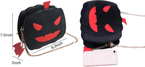 KUANG! Women Pumpkin Shoulder Bag Novelty Devil Crossbody Purse Fashion Halloween Trick or Treat Purses and Handbags...