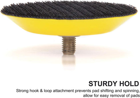 CASOMAN 3-Inch Dual-Action Hook & Loop Fastener Flexible Backing Plate 3"/ 75mm Polishing Pad with 5/16"-24 Threads, 4 PCS Set...