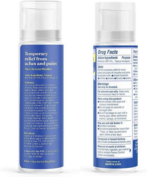 ASUTRA Relief Cream, 3 oz - Cooling Sensation, Temporary Relief from Muscle Discomfort and Soreness, 4% Menthol, Arnica Montana, and Dimethyl Sulf...