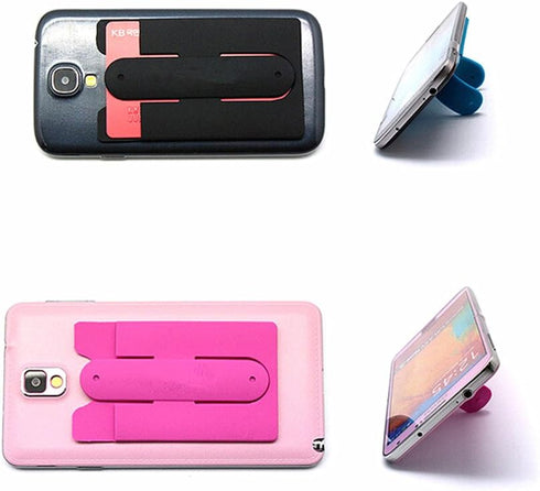 Card Holder with Cell Phone Stand,Stick-on Silicon Rubber Smartphone Sleeve Support Wallet(6pcs)...