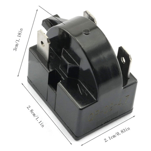 RLECS 2pcs 3 Pin Coolers Compressor Starter QP-02-4.7 PTC Refrigerator Start Relay 4.7 ohm...