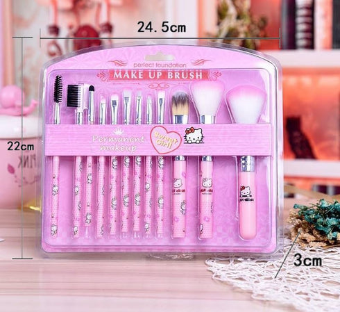 Brushes Set, Kitty Cat Makeup Brushes Set - 12pcs Kitty Cat Gift Makeup Brush Set for Girl And For Hello, Kitty Fans...