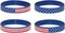 American Flag Silicone Stretchable Bracelet 4-Pack...