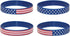 American Flag Silicone Stretchable Bracelet 4-Pack...