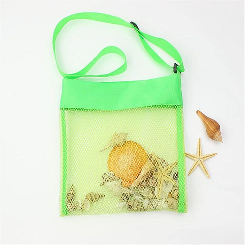 COTDINFORCA 5-PCS Colorful Mesh Beach Bags Sand Away Portable Foldable Sea Shell Bag with Adjustable Carrying Straps/Toy Storage Bag [Yellow, Rose...