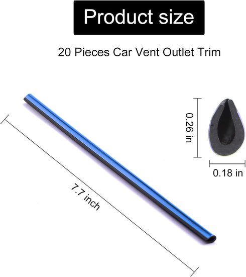 LivTee 20 Pieces Car Air Conditioner Decoration Strip, Universal Waterproof Bendable Air Vent Outlet Trim Decoration, Car Interior Accessories (Bl...