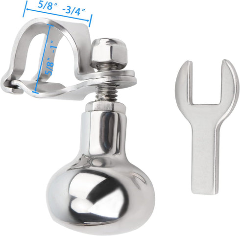 Pebbly Beach Boat Steering Wheel Knob, 316 Stainless Steel Wheel Knob Spinner, Suicide Knob with Wrench...