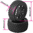 12mm Hex Wheel Rims Mesh Shape Rubber Tires with Sponge 88mm/3.46" Replacement for 1/10 RC Off-Road Car Truck Monster,Black...