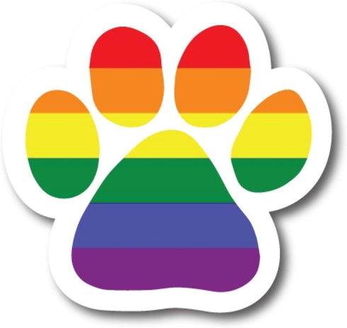 Magnet Me Up Blank LGBTQ Gay Pride Pawprint Magnet Decal, 5 Inch, Heavy Duty Automotive Magnet for Car Truck SUV, Refrigerator, Mailboxes, Various...