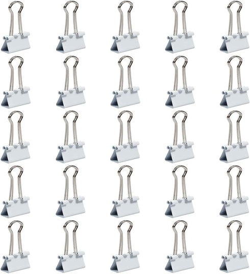 JAM PAPER Colorful Binder Clips - Small - 3/4 Inch (19 mm) - White Binderclips - 25/Pack...