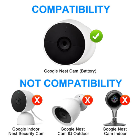 2pack 20ft/6m Power Charging Cable Compatible with Google Nest Cam (Battery)-2nd Generation, Weatherproof Magnetic Connection Port Charging Cable ...