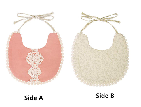 GZMM Baby Bib For Girls,Reversible Waterproof Handmade Natural Cotton Baby Drool Bib 0-12 months 3 Pack...