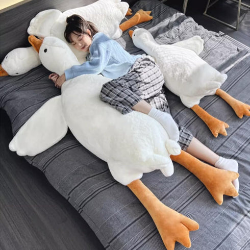 19.5 Inches Goose Stuffed Animal Stuffed Goose Plush White Swan Throw Pillow Toy (White, 19.5")...