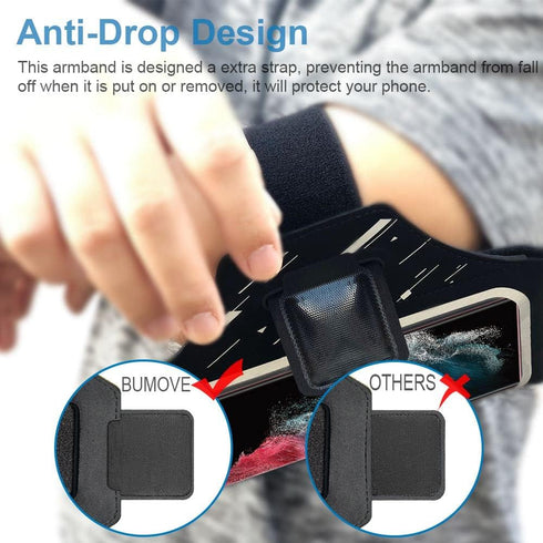 Running Armband for Samsung Galaxy S25 /S24/ S23 /S22/ S21 Ultra,S25+ S24+ S23+ S22+ S21+, Gym Workout Arm Band, with Earbuds Card Holder (Black)...