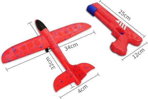 Boy Toys 2 Pack Airplane Launcher Toys, 2 Flight Modes Outdoor Throwing Foam Glider with Catapult Plane Gun Birthday Gift for 5+ Years Old Kid...
