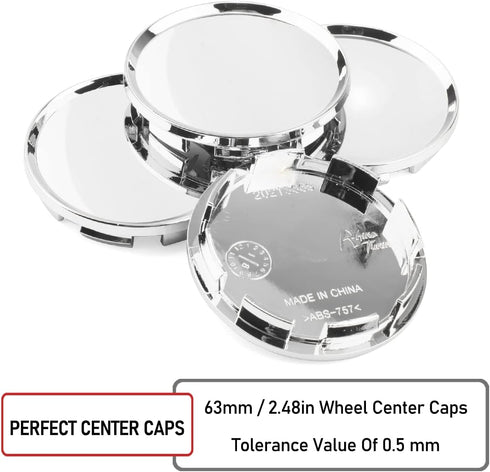 RTRHINOTUNING 63mm Wheel Center Caps for Dodge Dakota Ram 1500 Durango 4 Pack OD 63mm ID 57mm Hub Caps...