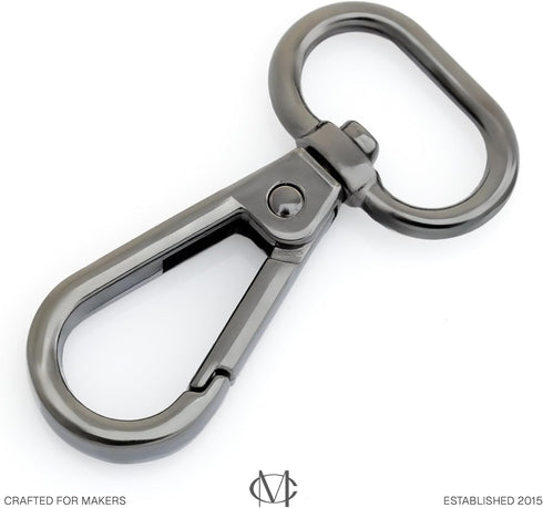 CRAFTMEMORE Snap Hook Swivel Push Gate Lobster Clasps Fashion Clips Purse Making FS10 Pack of 10 (Gunmetal, 3/4 Inch)...