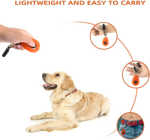yuntop 4 Pieces Pet Training Clicker with Wrist Strap and Dog Training Treat Pouch Pet Training Clicker for Training Puppy Cats Birds Dog Clicker ...