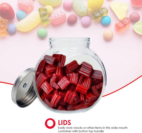 Home Basics (Medium) Glass Cookie Candy Jar Container with Fresh Sealed Lid – Kitchen Home Décor Storage...