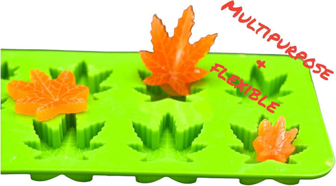 Silicone Leaf Mold, Gummy, For Muffins Cookie Chocolate Fondant Greenery Candy Polymer Clay Edible 1 Green and 1 Brown, 2 Molds (Candy Leaf)...
