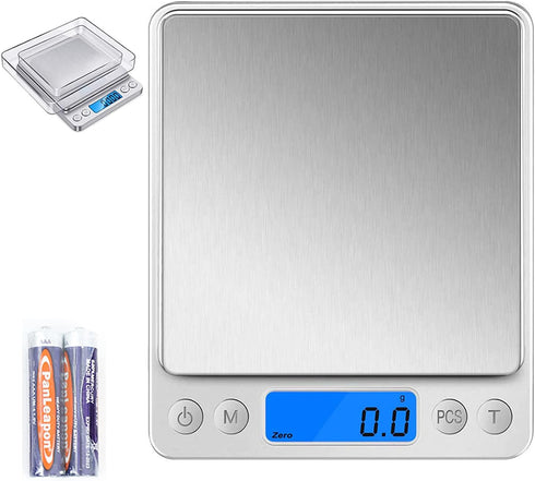 Food Scale, Kitchen Scale, Digital Scale 3000g/0.1g Pocket Jewelry Scale Grams and Ounce Scale for Cooking, Baking, Tare Function, PCS Function, L...