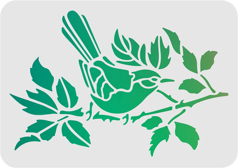 FINGERINSPIRE Bird Tree Branches Stencils Wall Decoration Template 29.7x21cm/11.6x8.3 inch Plastic Bird Drawing Painting Stencils Rectangle Reusab...