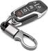 Car Key Fob Keychains Leather Holder Key Chain Sturdy Metal with D-Ring for Men and Women 2 Pack, Black, 360 Degree Rotatable, with Screwdriver...