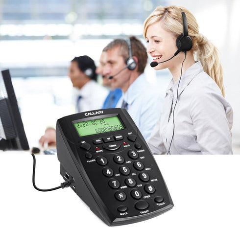 Call Center Telephone with Noise Cancellation Headset (HT500)...