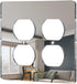 1 Pcs Mirror Outlet Covers Durable Light Switch Plates Acrylic Mirrored Double Gang Wall Plate Decorative Wall Outlet Cover Wall Plates For Electr...