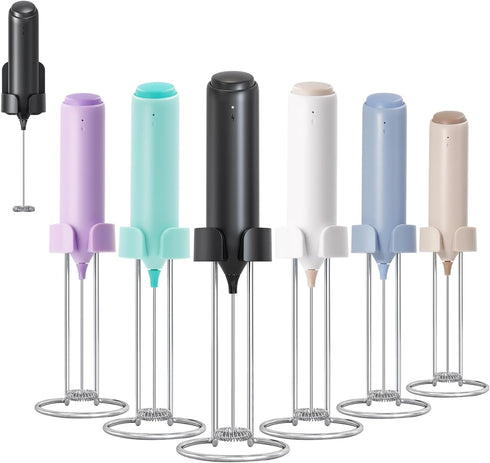 Powerful Electric Milk Frother Set, Rechargeable Drink Blender with Stand/Base, Foam Maker Mixer, Handheld Milk Frother for Coffee, Cappuccino, La...