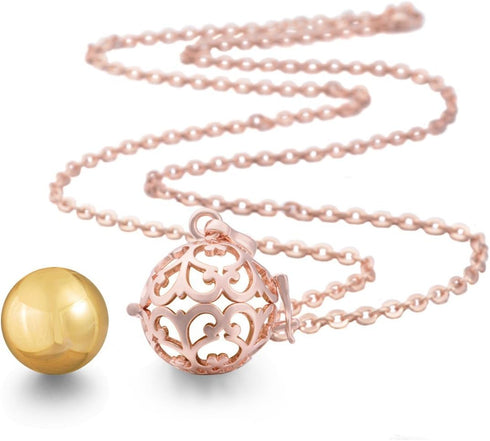 EUDORA Harmony Bola Rose Gold Angel Caller Pregnancy Women Necklace Wishing Chime Mexico Ball Lockets Pendant...
