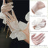 Campsis Wedding Gloves for Bride White Lace Glove Bow Short Bridal Gloves Pearl Opera Costume Dress Accessories for Women and Girls...