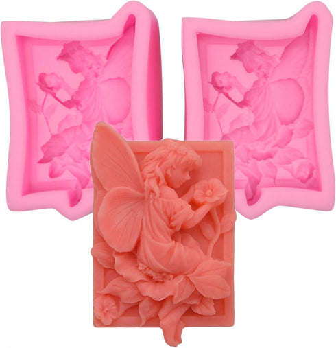 2 PcsFairy or Angel Silicone Mold,for Sugarcraft Cake Decoration, Cupcake Topper, Polymer Clay,Fondant Molds-Small, Resin Epoxy, Jewelry Making, S...