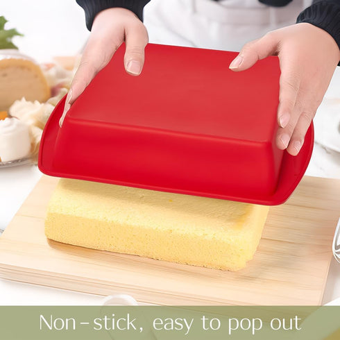 8 inch Silicone Square Cake Pan Nonstick Silicone Cake Molds, Silicone Brownie baking molds for Brownie, Cake, Bread, Pie and Lasagna (2 packs)...