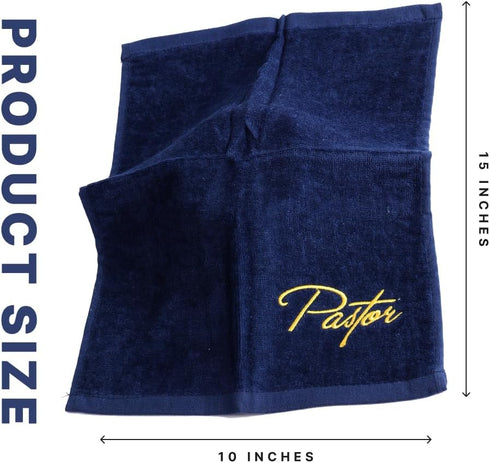 Swanson Christian Products Embroidered Hand Towels - 'Pastor' - Gifts for Pastor, Clergy, & Ministers - Pastor Towel - Hand Towel with Gold Letter...