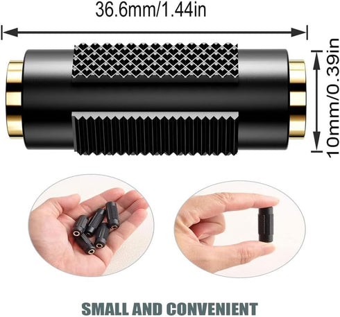 3.5mm ?1/8 Inch ? to 3.5mm ?1/8 Inch? Stereo Jack Female to Female Adapter Connector Gold Plated (4 Pack)...