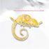 Rhinestone Chameleon Brooch Pin for Women Girls Fashion Exquisite Big Green Purple Colorful Crystal Animal Lizard Brooches Lapel Pins Dress Access...
