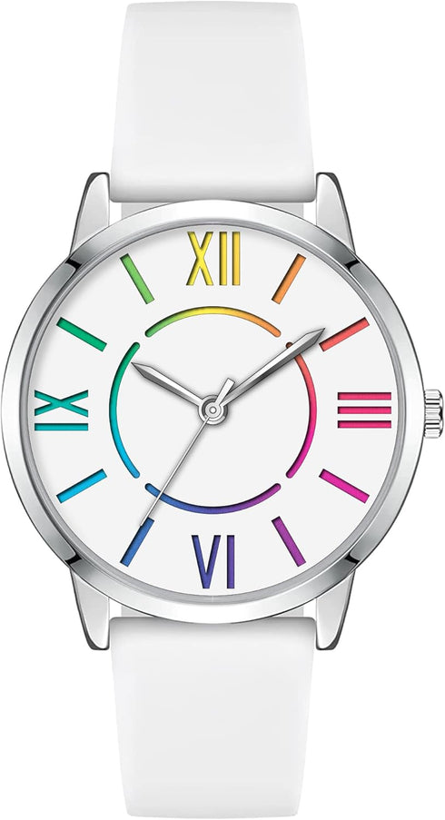 Women's Watch Silicone Strap Casual Waterproof Quartz Watches Three Hands Watch Best Gift for Women Men...