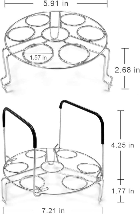 Stackable Egg Steamer Rack, BiaoGan Egg Cooking Rack with Heat Resistant Silicone Handles Compatible with Instant Pot Accessories 6,8 Quart, 14 Eg...